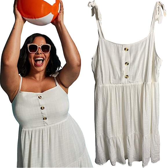 torrid Dresses & Skirts - TORRID Mini Textured Woven Button-Front Dress